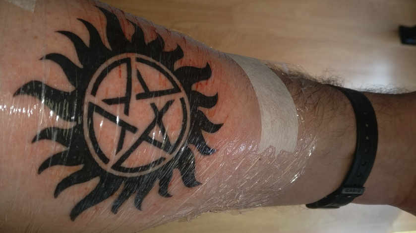 David Rutland's new demon repelling tattoo
